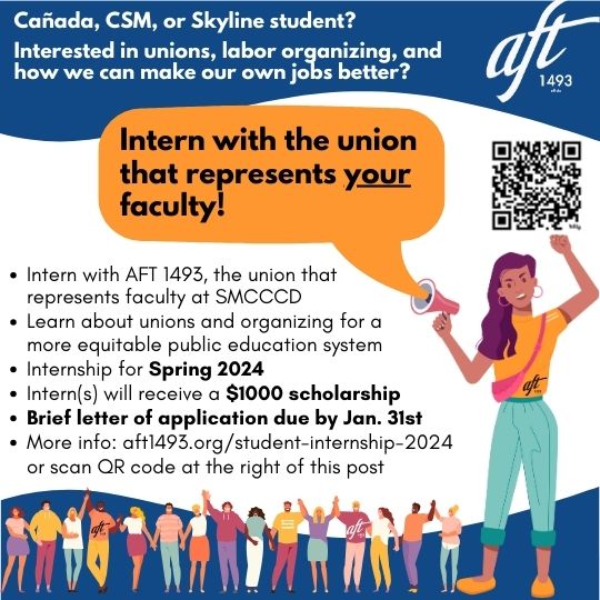 Flyer advertising AFT student internship